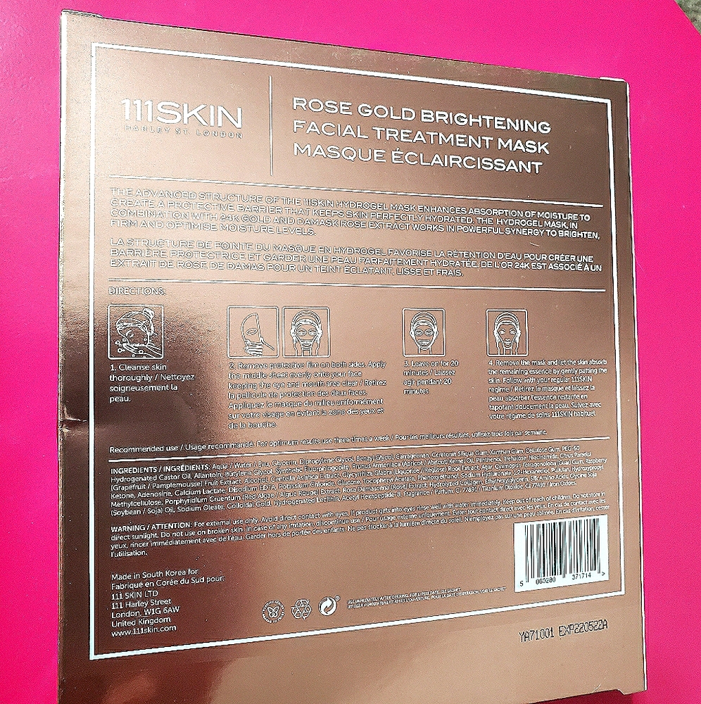 Rose Gold Brightening Facial Treatment Mask 5 pack - Picture 3 of 6